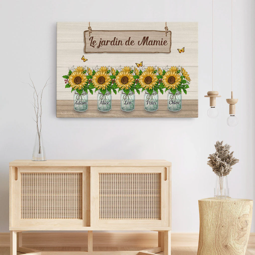 Toile Personnalisée Mamie - Le Jardin de Mamie Maman - Image 3