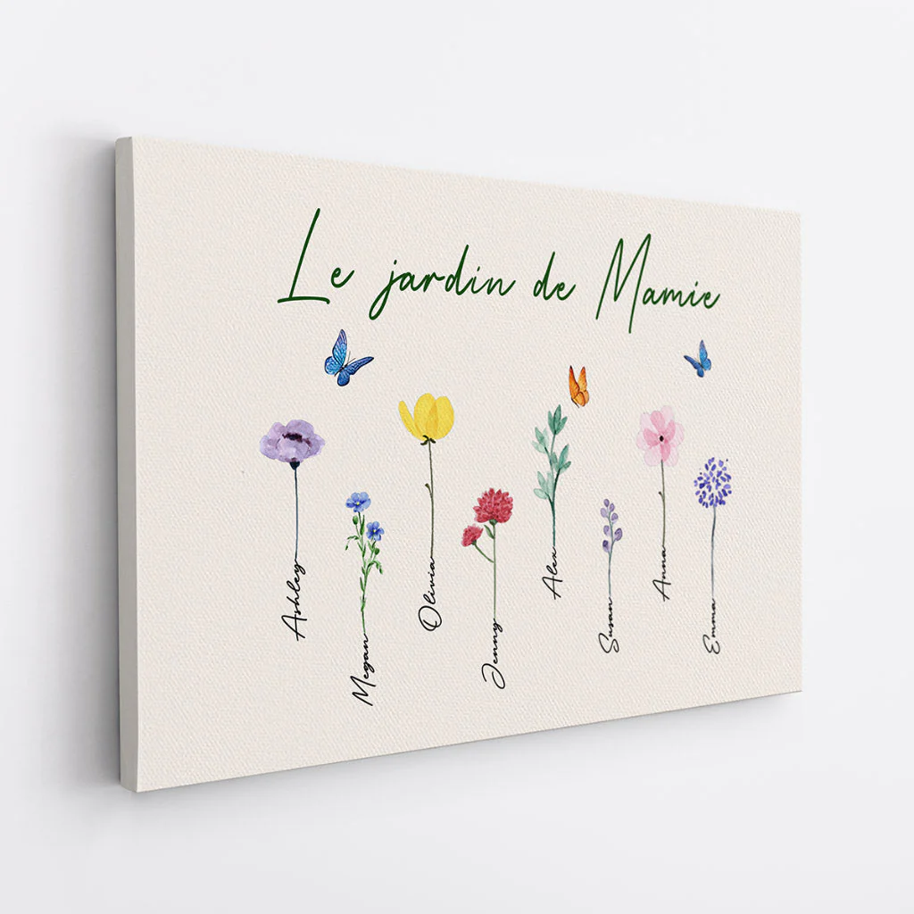 Tableau Personnalisé Pour Mamie Maman - Le Jardin De Mamie Avec Fleurs - Image 2