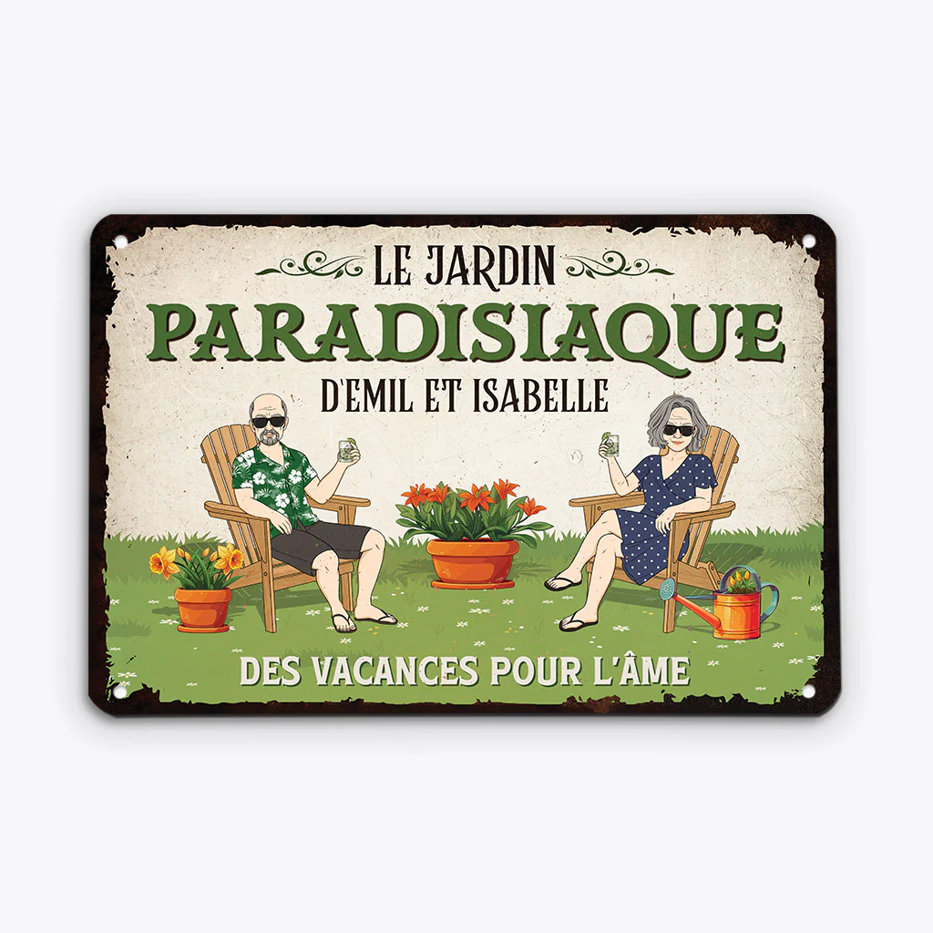 Plaque Jardin Personnalisée | Le Jardin Paradisiaque Famille