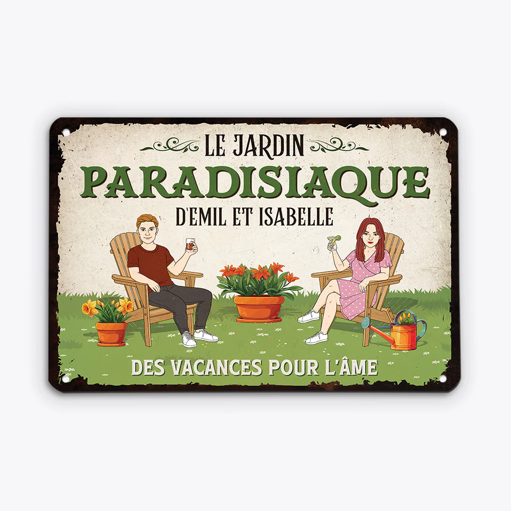 Plaque Jardin Personnalisée | Le Jardin Paradisiaque Famille - Image 2