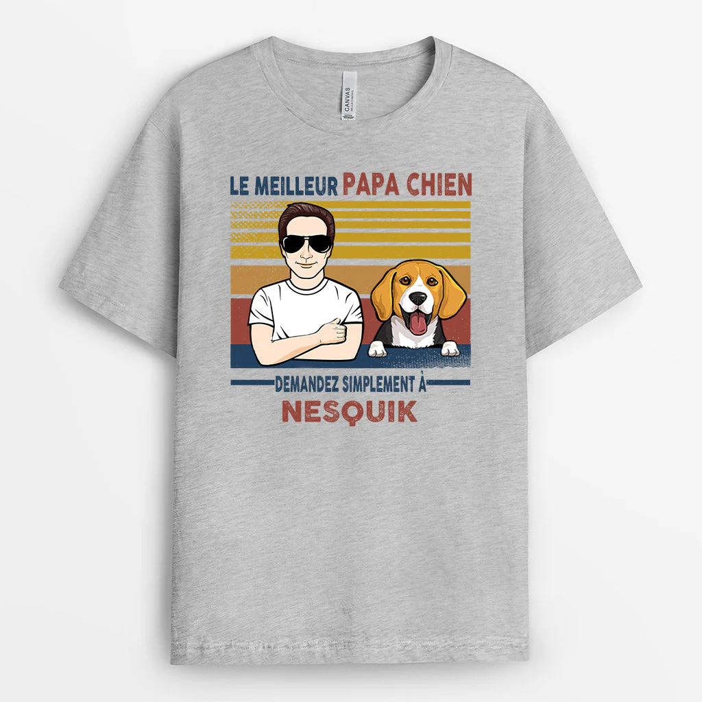 T-shirt Le Meilleur Papa chien Demandez Personnalisé - Image 2