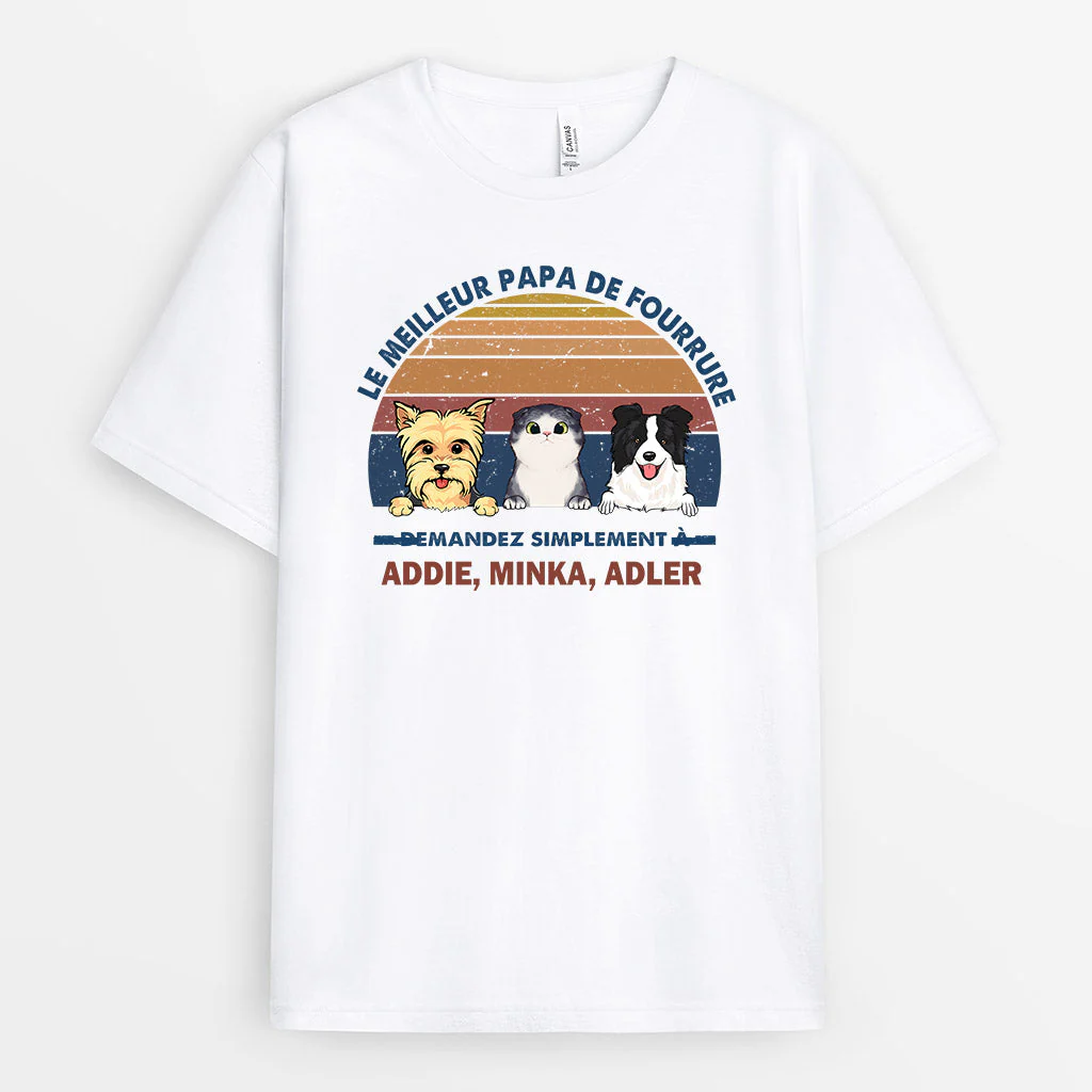 Tee Shirt Personnalisé Chien Chat - Le Meilleur Papa De Fourrure - Image 2