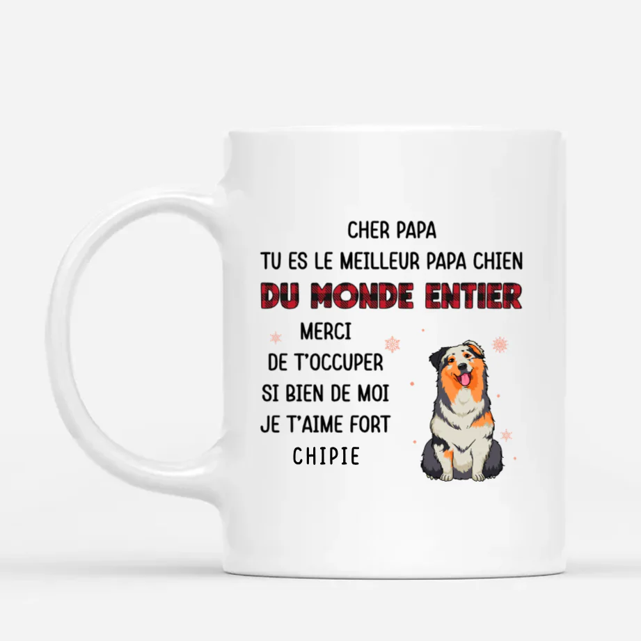 Tasse de Noël personnalisée – Meilleur Papa/Maman Chien