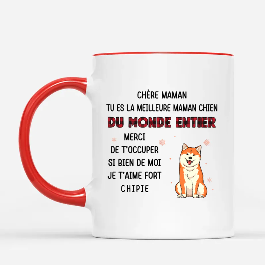 Tasse de Noël personnalisée – Meilleur Papa/Maman Chien - Image 2