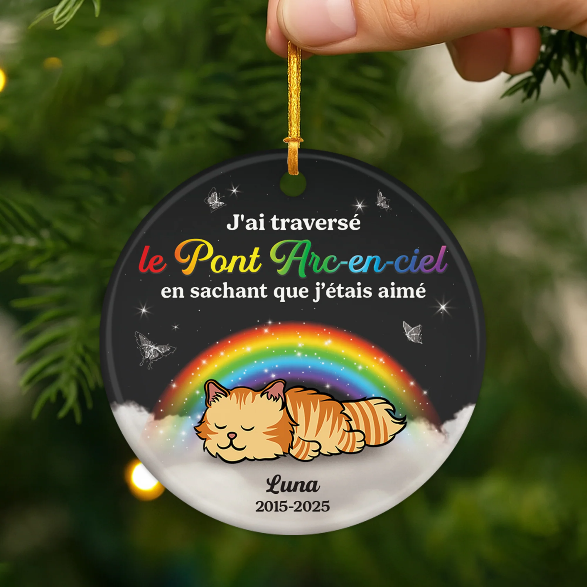 Ornement Céramique Personnalisé Chat Commémoratif - Le Pont Arc-en-ciel Ait Des Heures De Visite - Image 2