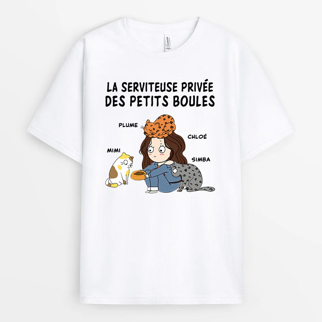 Tee-Shirt Personnalisé Femme - La Serviteuse Privée Des Petits Boules