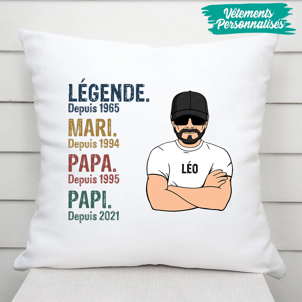 Coussin Légende, Vintage Personnalisé - Image 2