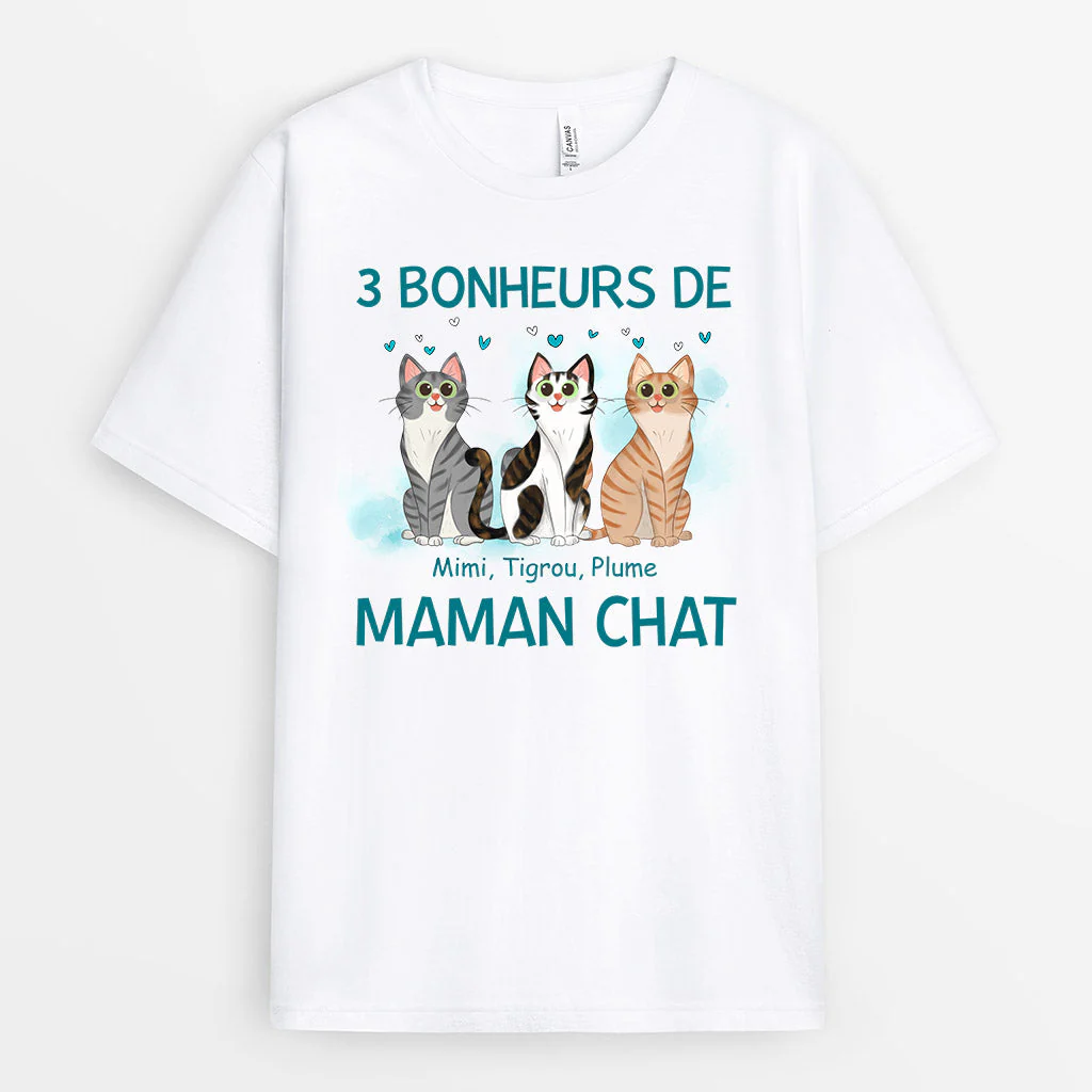 T Shirt Personnalisé Chat - Bonheurs de Papa Chat - Image 2