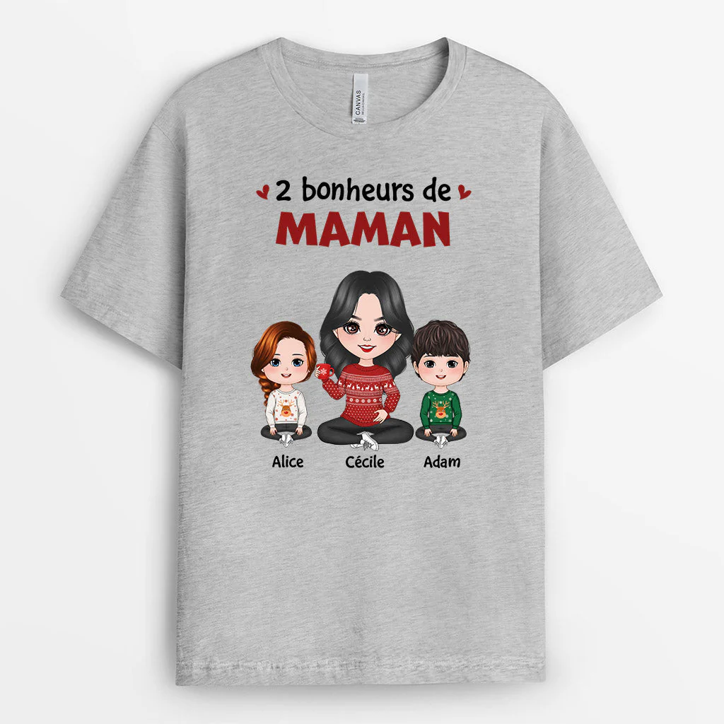 T shirt personnalisé mamie – Bonheurs de maman/mamie - Image 2