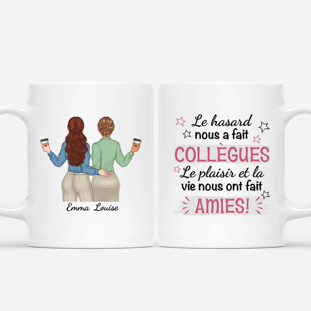 Mug Personnalisé Collègue - Les Chances Nous Ont Fait Collègues
