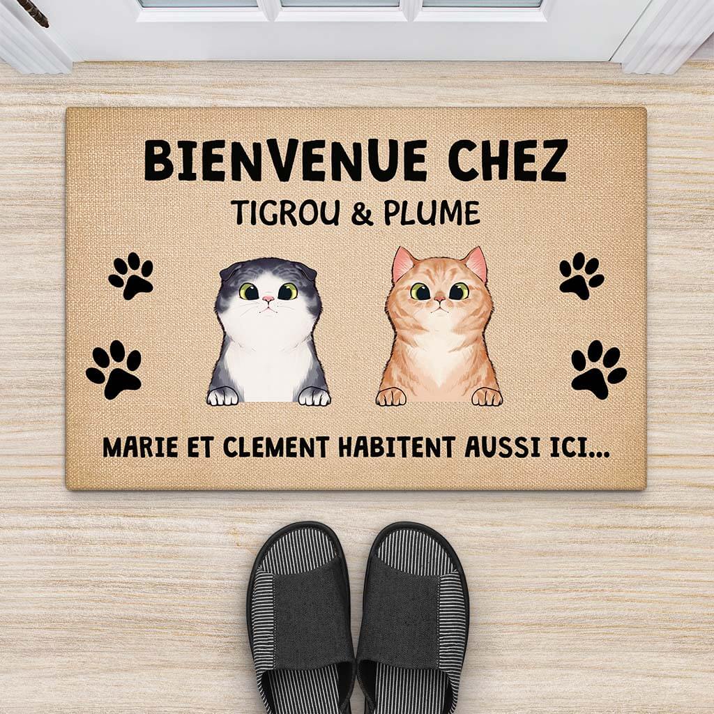 Paillasson avec chat personnalisé – Les chats vivent ici aussi - Image 2