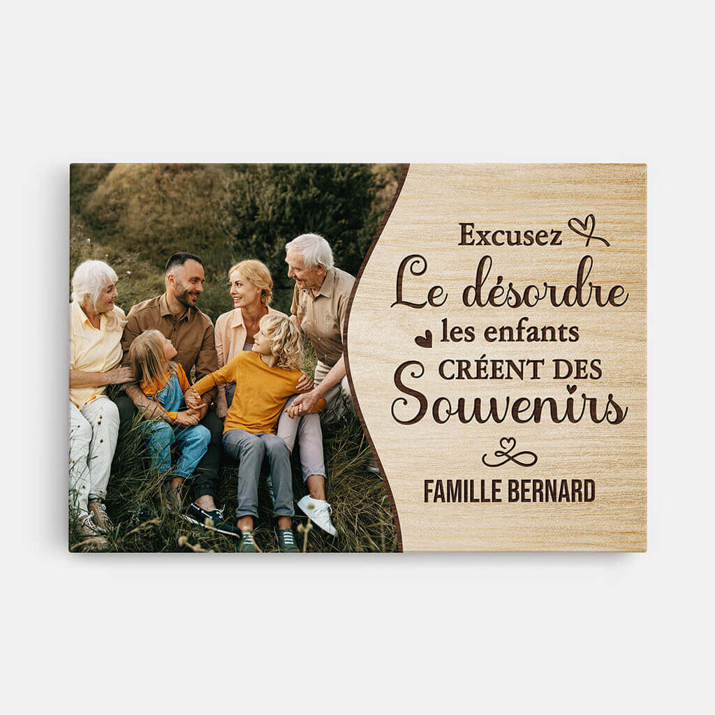 Les Enfants Créent Des Souvenirs Avec Photo - Toile Personnalisable Famille