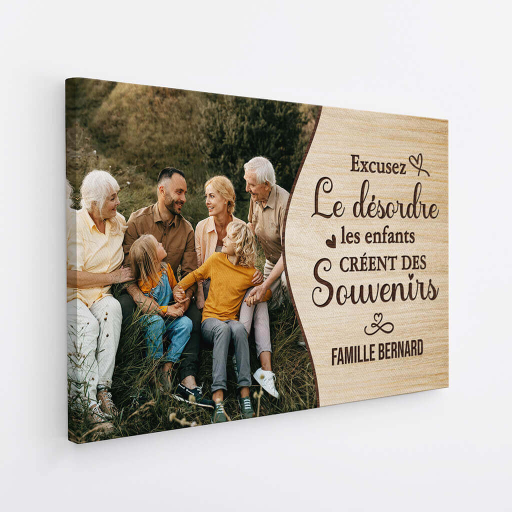 Les Enfants Créent Des Souvenirs Avec Photo - Toile Personnalisable Famille - Image 2