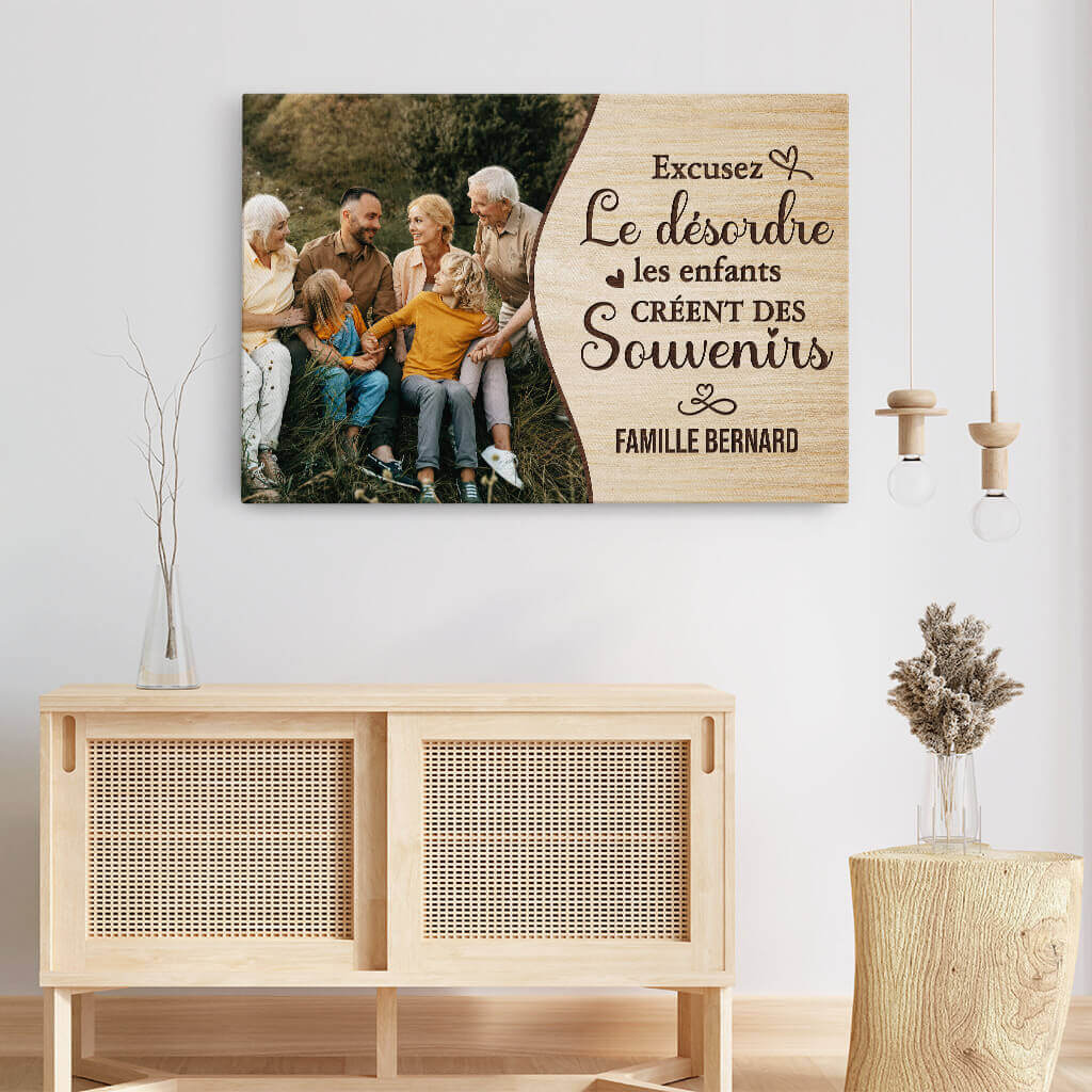 Les Enfants Créent Des Souvenirs Avec Photo - Toile Personnalisable Famille - Image 3