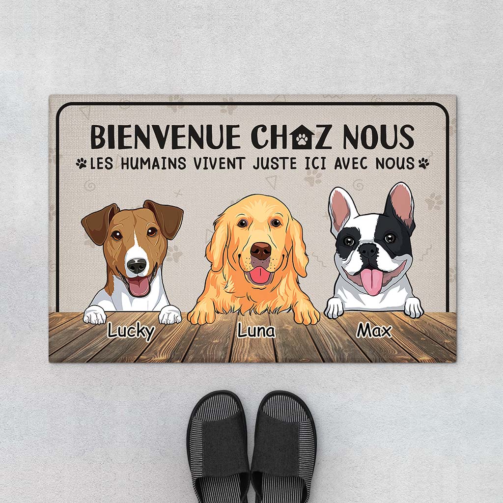 Tapis Chien Personnalisé - Bienvenue Chez Nous