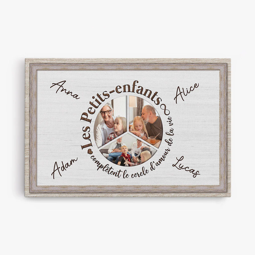 Toile Personnalisé - Les Petits-Enfants Complètent Le Cercle d'Amour De La Vie