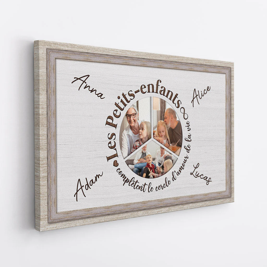 Toile Personnalisé - Les Petits-Enfants Complètent Le Cercle d'Amour De La Vie - Image 2