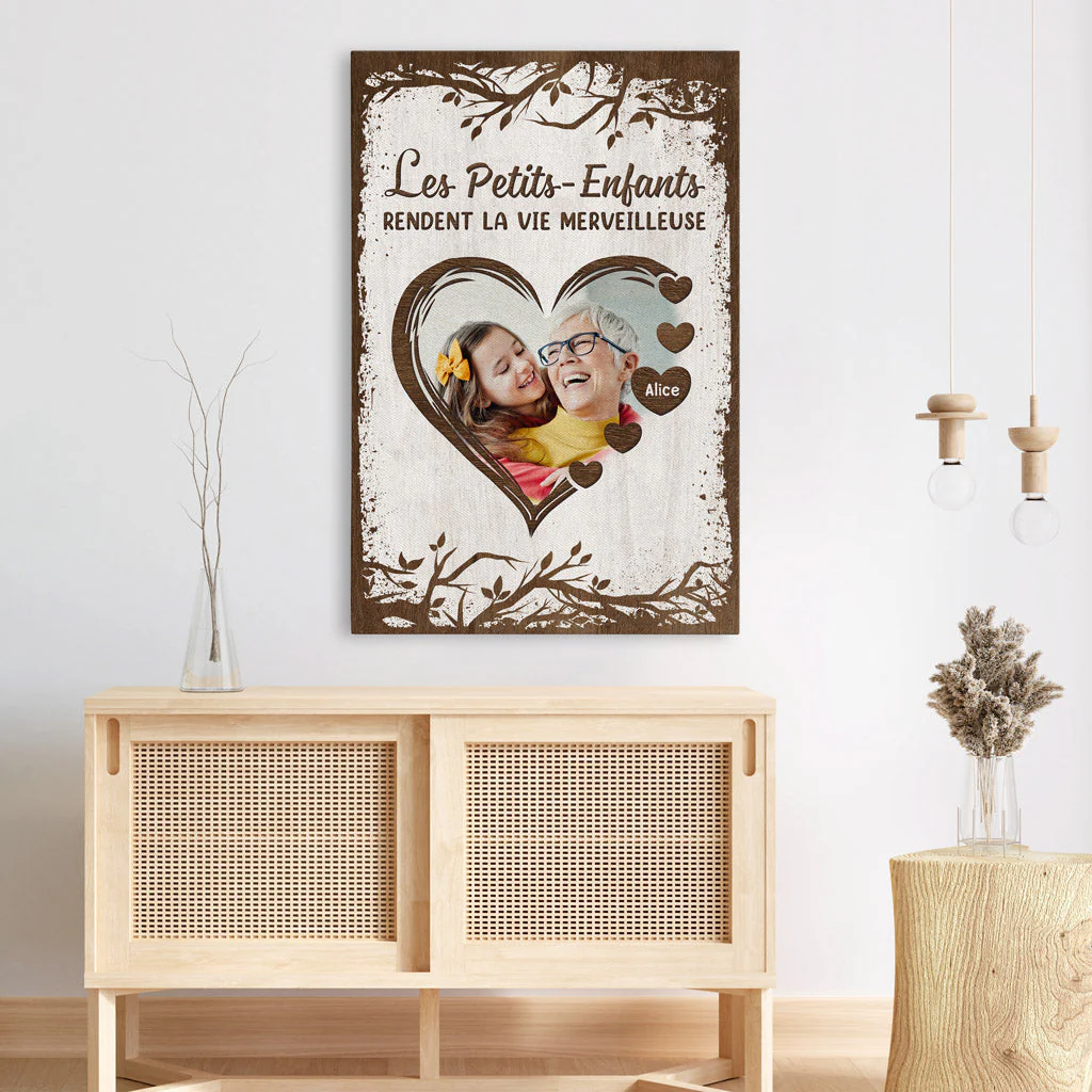 Toile Personnalisée Mamie - Petits-Enfants Rendent La Vie Merveilleuse - Image 3