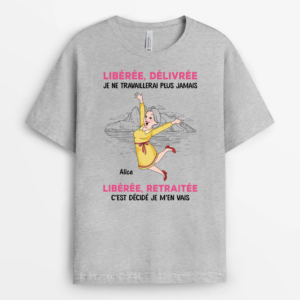 Tee Shirt Personnalisé Retraite Homme – Libéré Délivré Retraité - Image 2