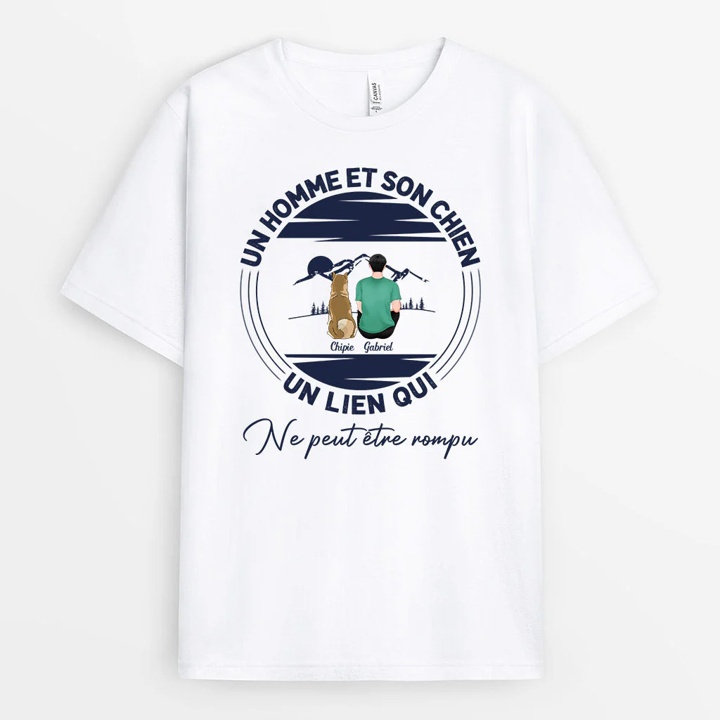 Tee Shirt Personnalisé Chien - Un Homme Et Son Chien