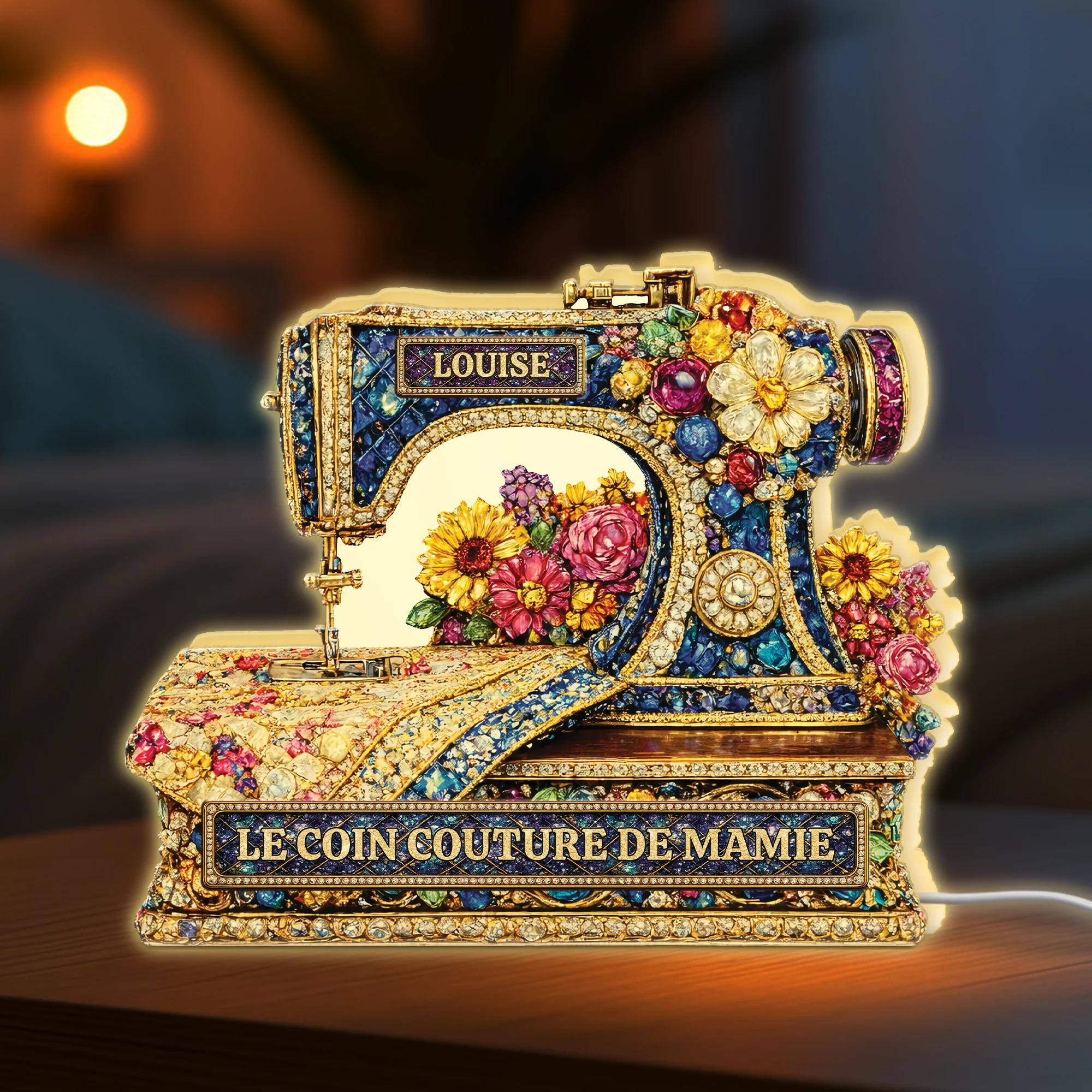 Lightbox Personnalisable - Coin Couture De Mamie Maman