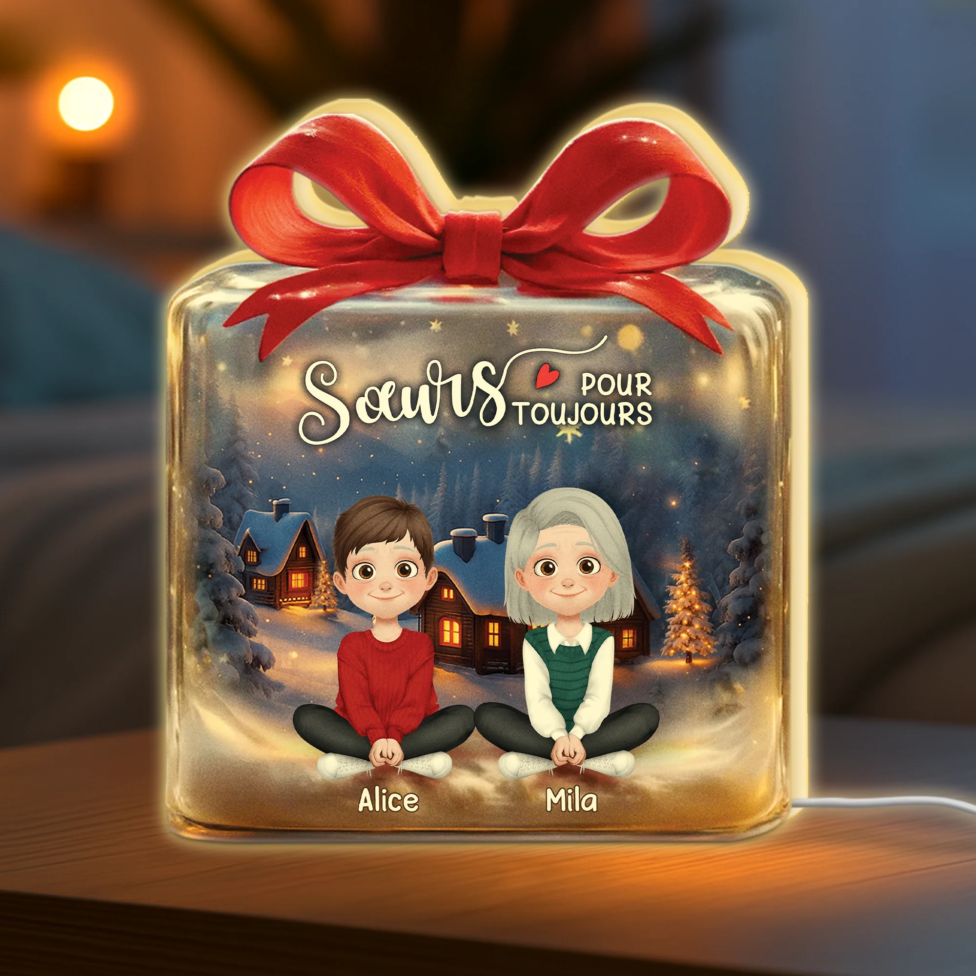 Lightbox Personnalisable De Noël Pour Amie - Meilleures Amies Pour Toujours - Image 2