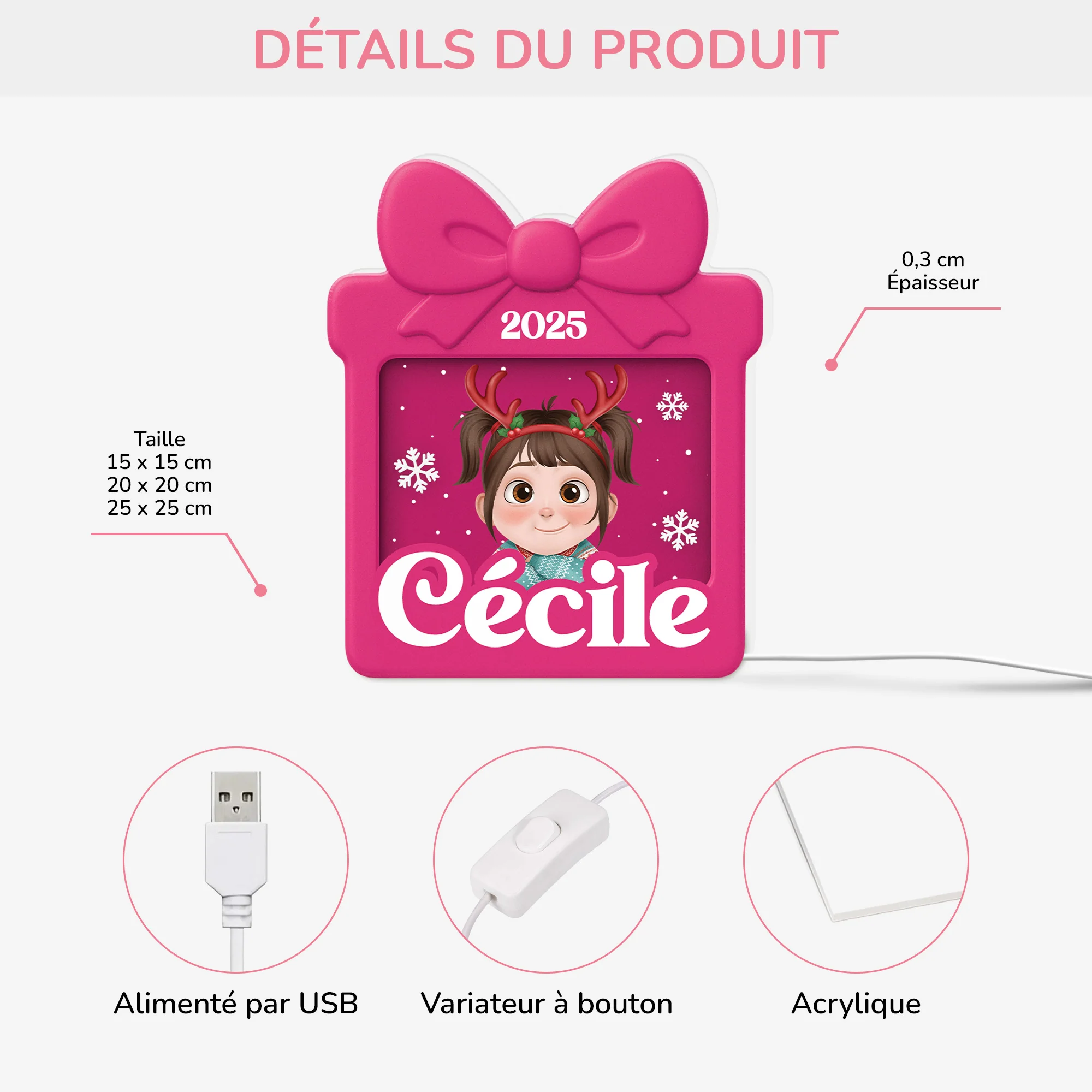 Lightbox Personnalisable De Noël Pour Enfant - Un Joli Cadeau - Image 3