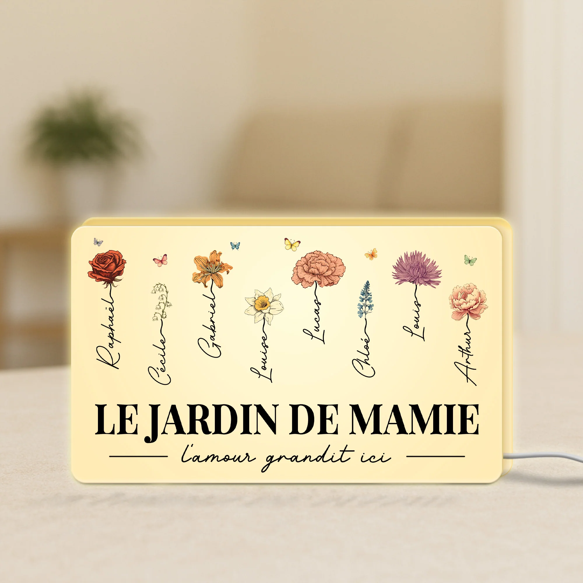 Lightbox Personnalisable - Le Jardin De Mamie