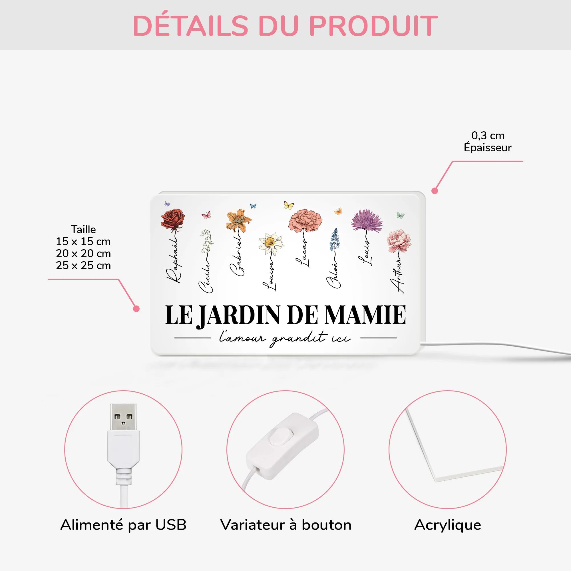 Lightbox Personnalisable - Le Jardin De Mamie - Image 3