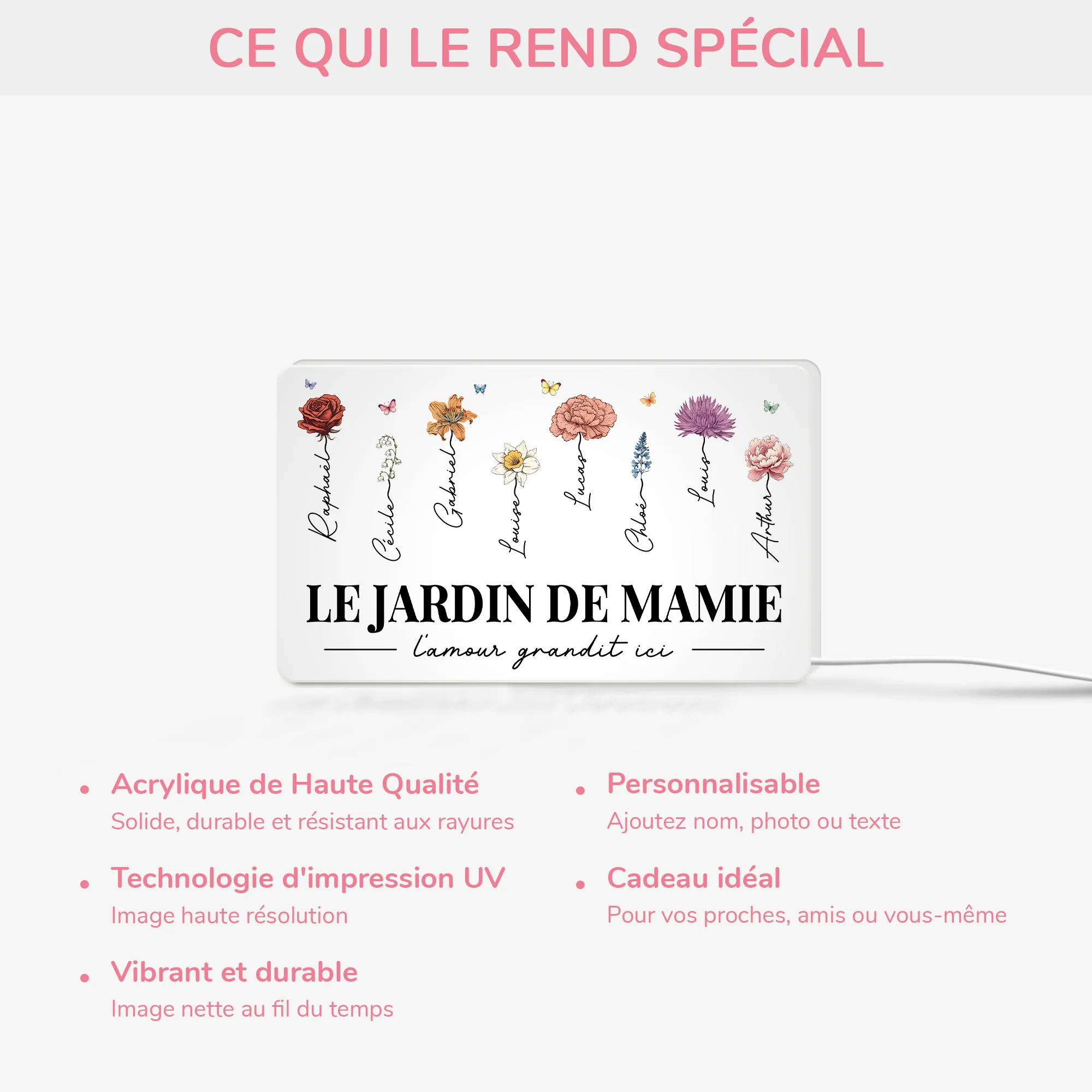 Lightbox Personnalisable - Le Jardin De Mamie - Image 4