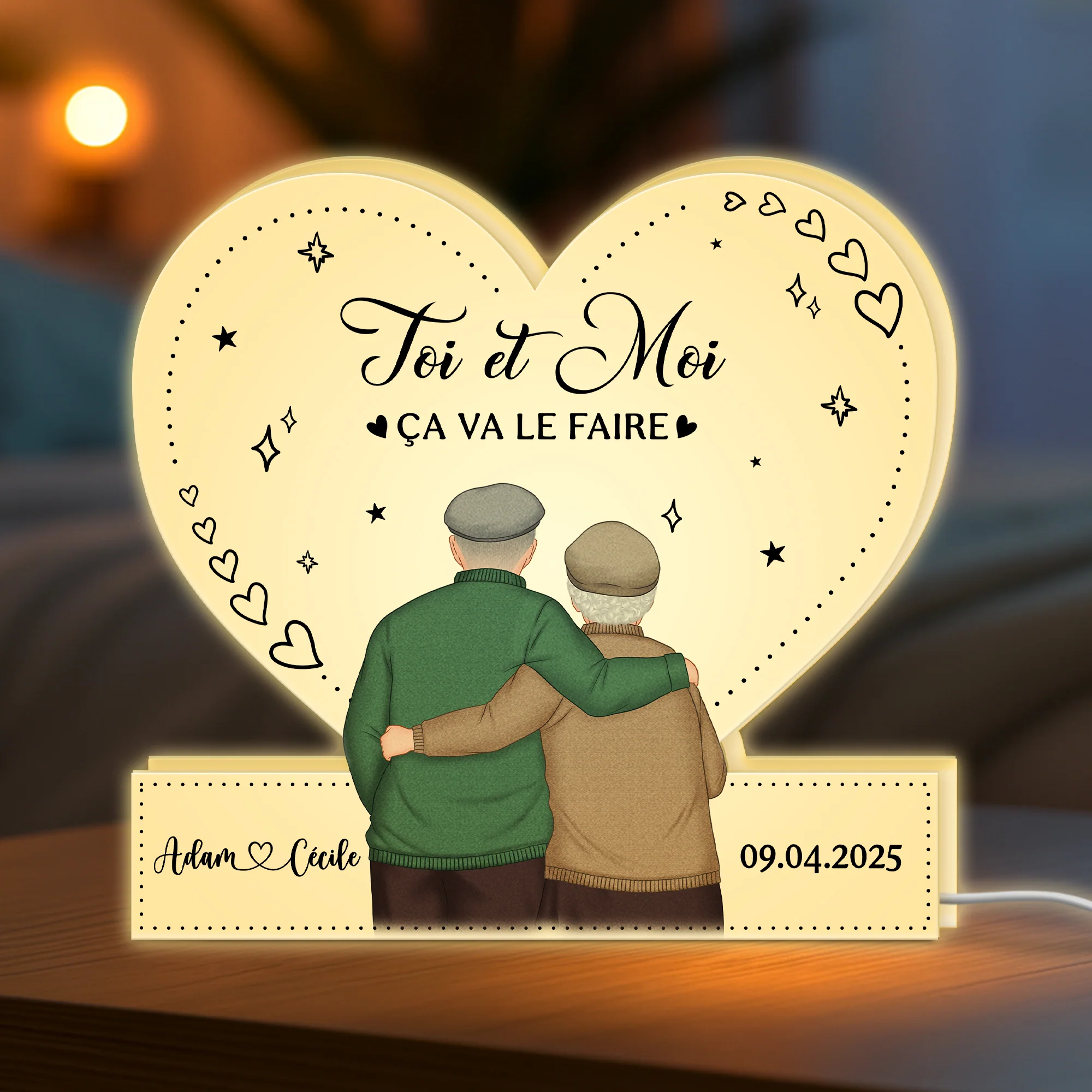 Lightbox Personnalisable Pour Couple - Toi Et Moi - Image 2