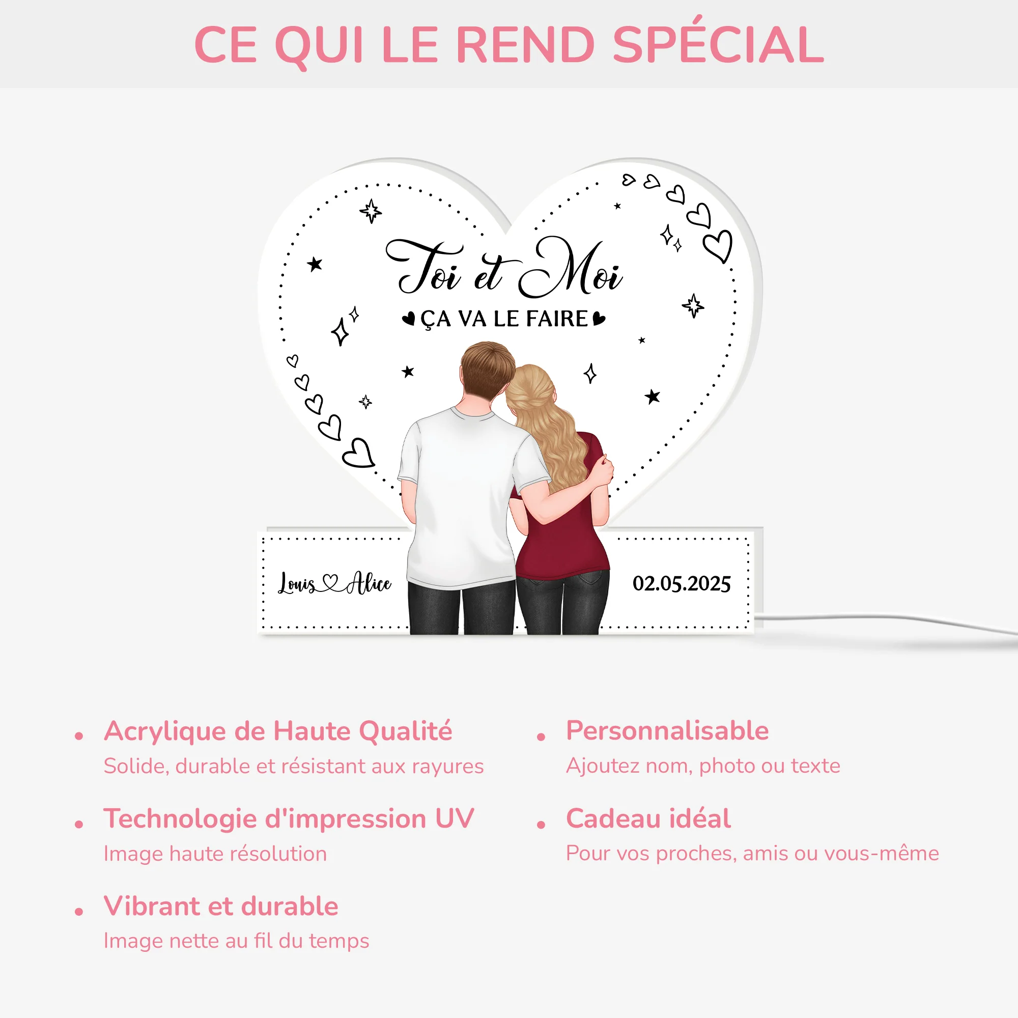 Lightbox Personnalisable Pour Couple - Toi Et Moi - Image 4