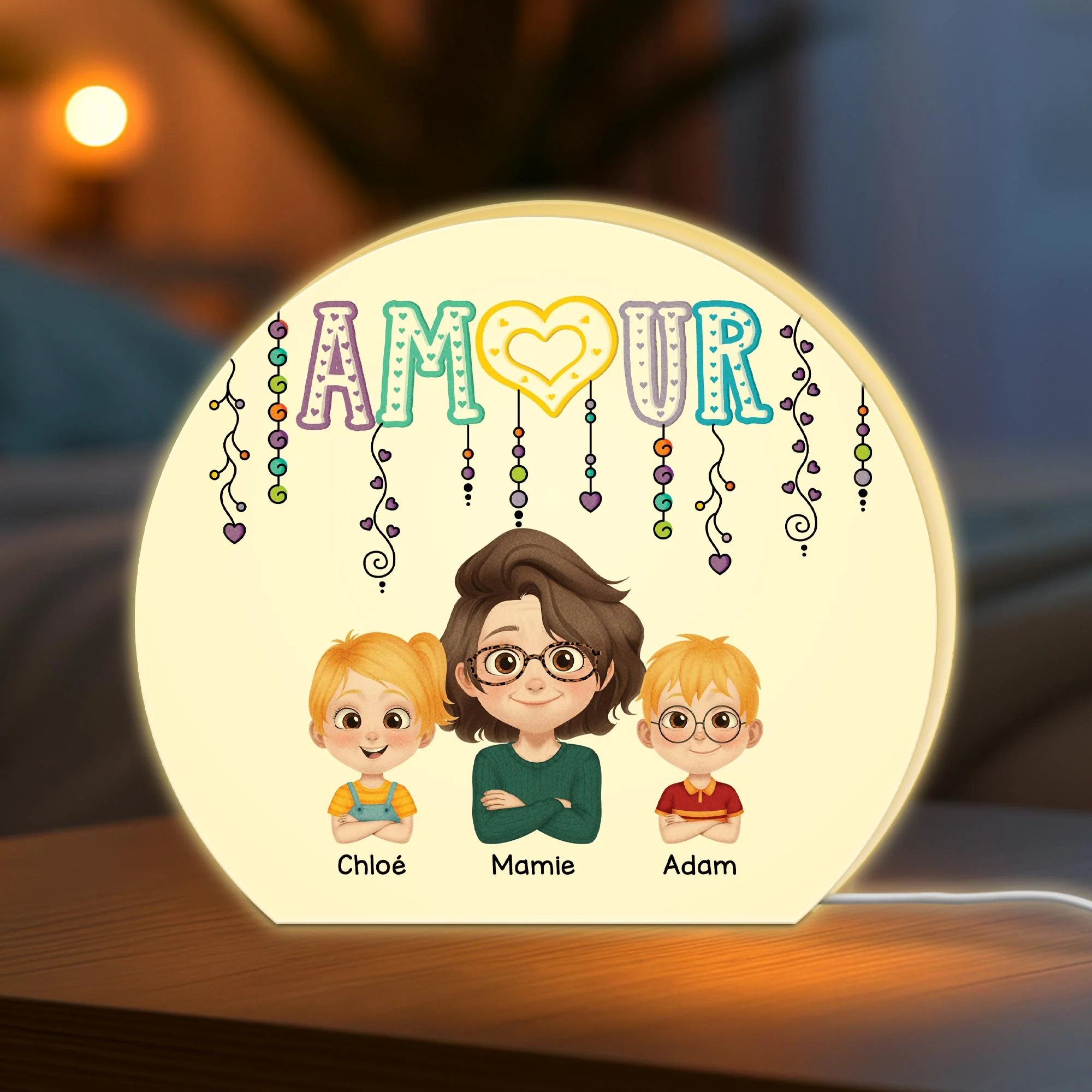 Lightbox Personnalisable Pour Maman - Amour Version Colorée - Image 2