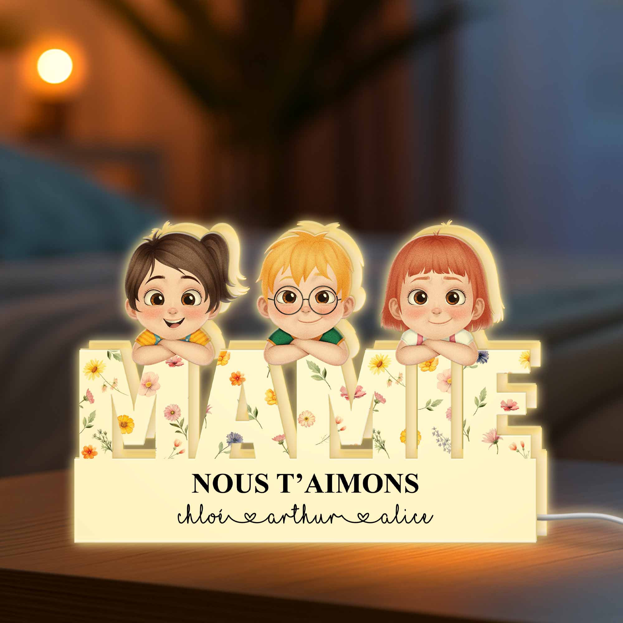 Lightbox Personnalisable Pour Maman - Nous T'Aimons - Image 2