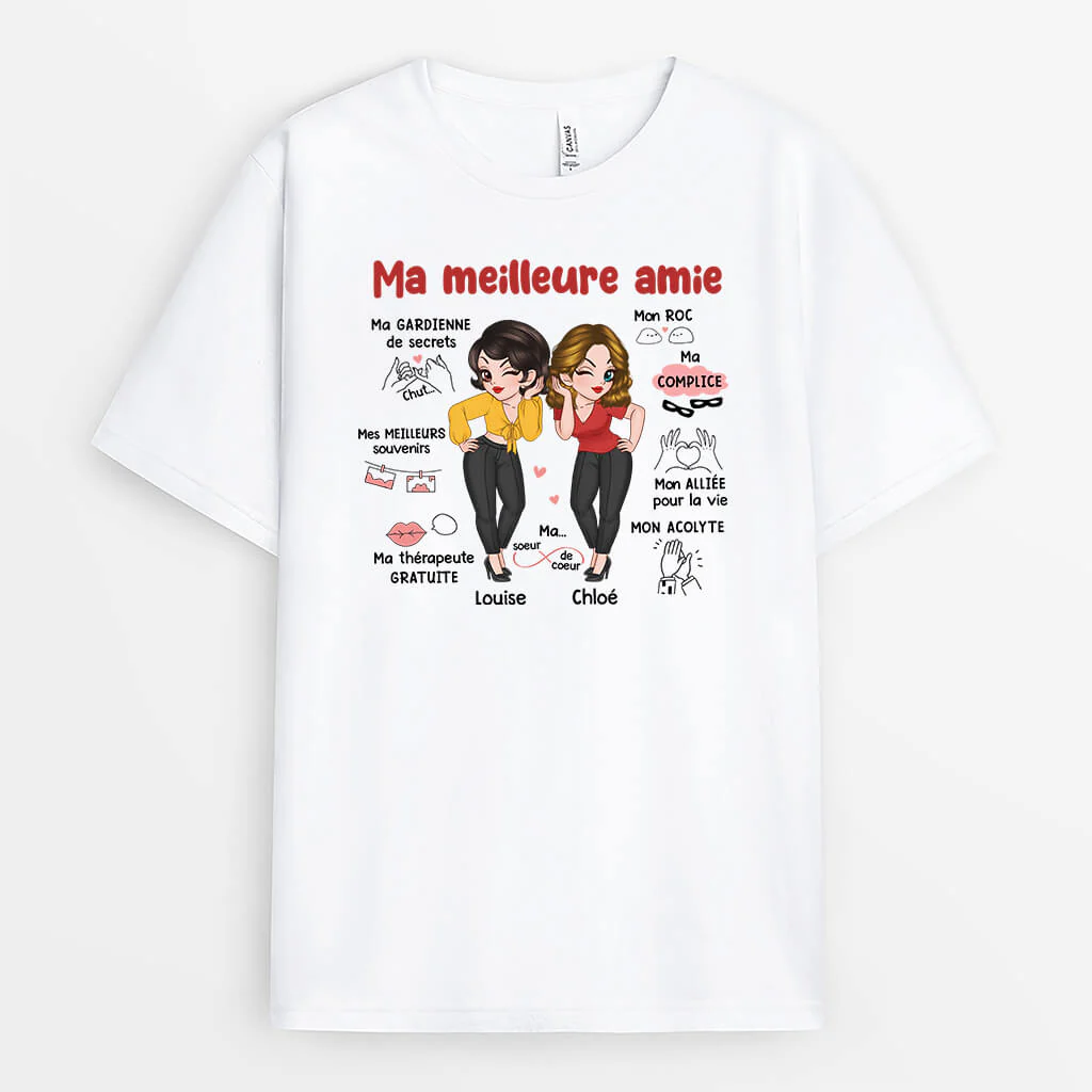 Tee Shirt Personnalisé Meilleure Amie - Ma Meilleure Amie Mon Âme Soeur