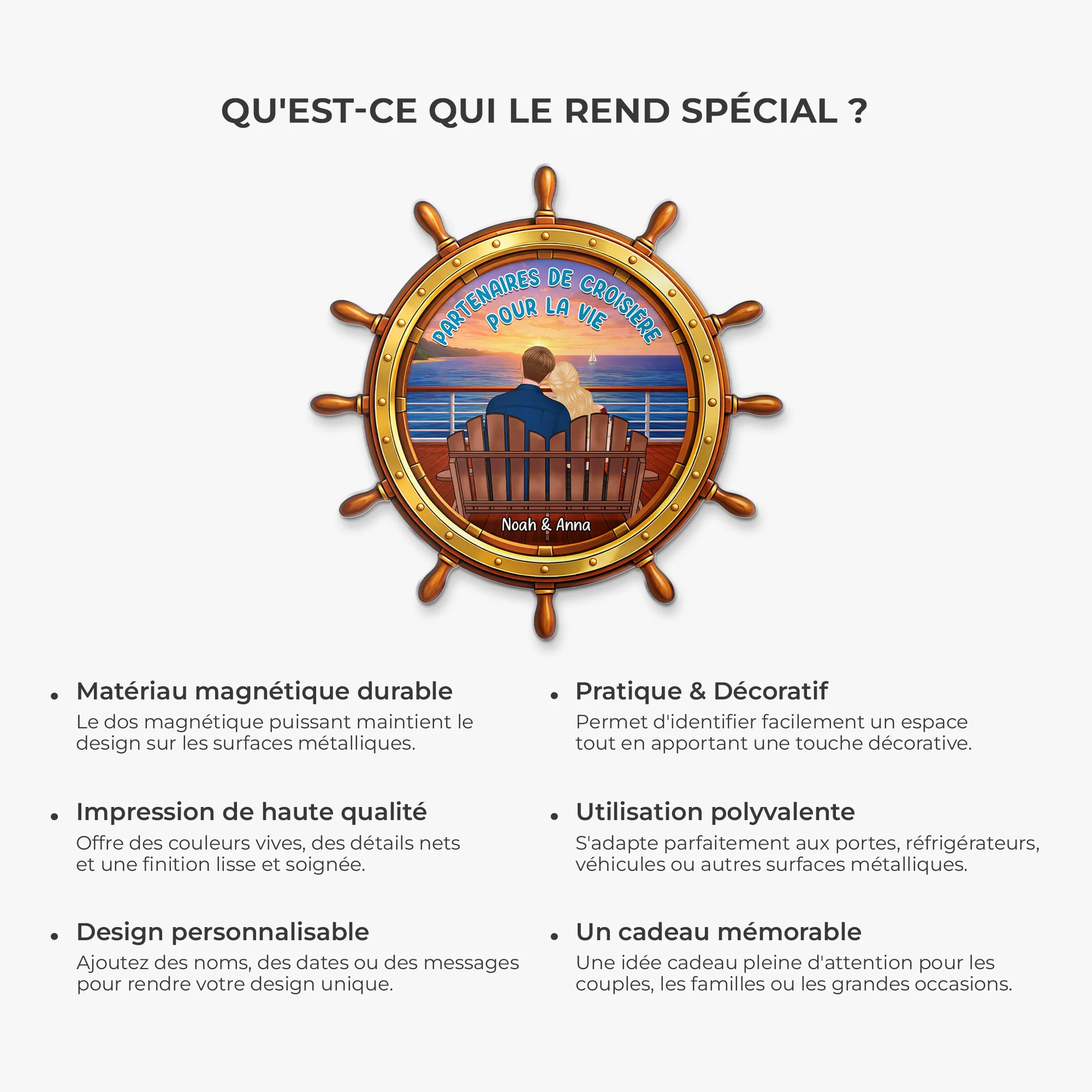 Magnet Acrylique Personnalisé Pour Couple - Partenaires De Croisière À Vie - Image 6