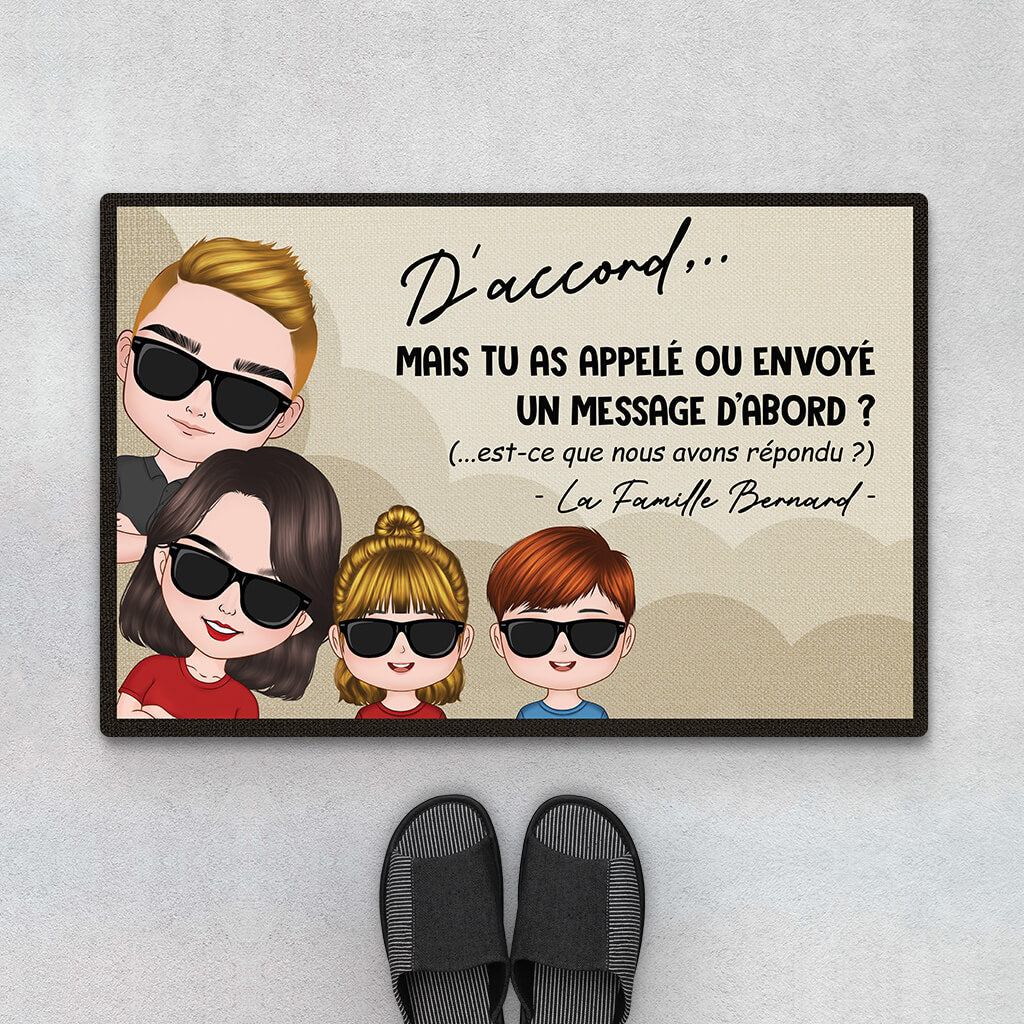 Tapis Personnalisé Famille – La Famille Bernard | Message Humoristique