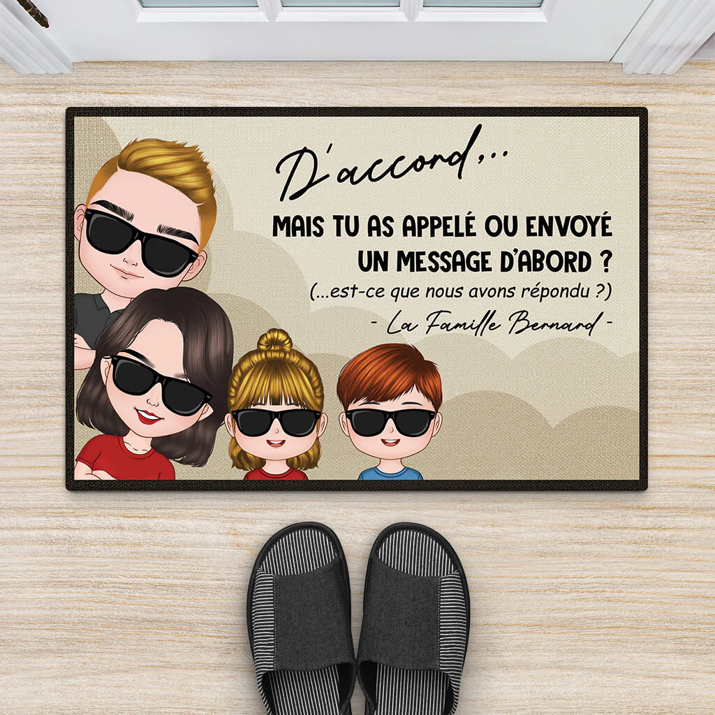 Tapis Personnalisé Famille – La Famille Bernard | Message Humoristique - Image 2