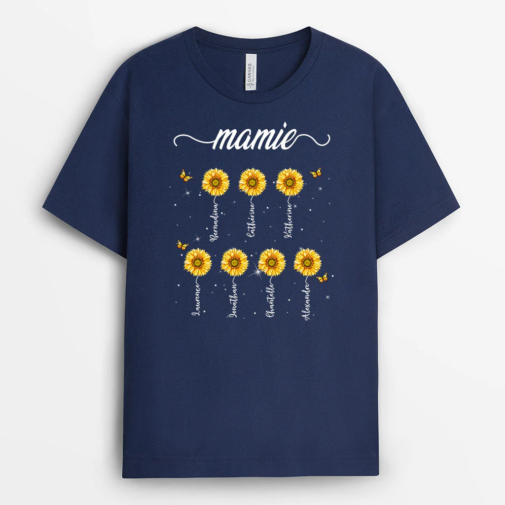 T Shirt Personnalisé Mamie - Mamie | Design Tournesol