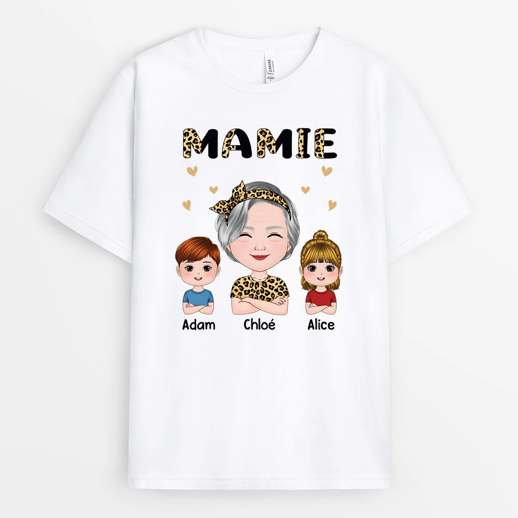 T Shirt Personnalisé Fete Des Grand Mere - Mamie Léopard