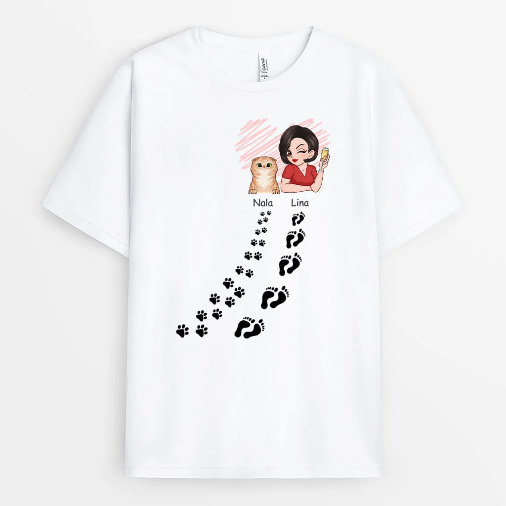 Tee Shirt Personnalisé Femme – Maman Chat | Chemin d'Empreintes