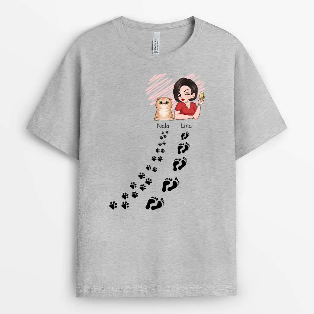 Tee Shirt Personnalisé Femme – Maman Chat | Chemin d'Empreintes - Image 2