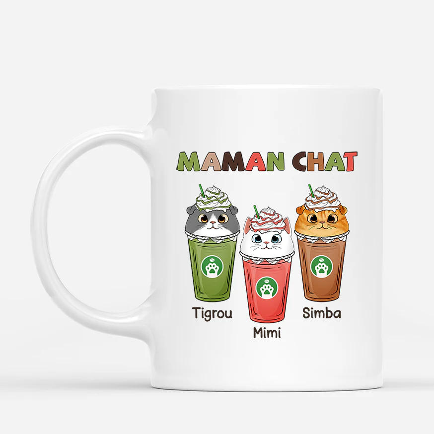 Mug Personnalisé Chat - Le Cadeau Idéal pour Maman Chat