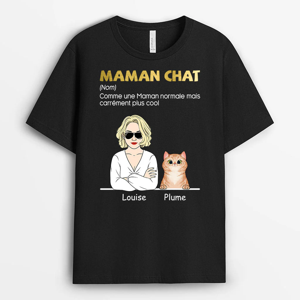 T-shirt Personnalisé - Maman Chat Cool - Image 3