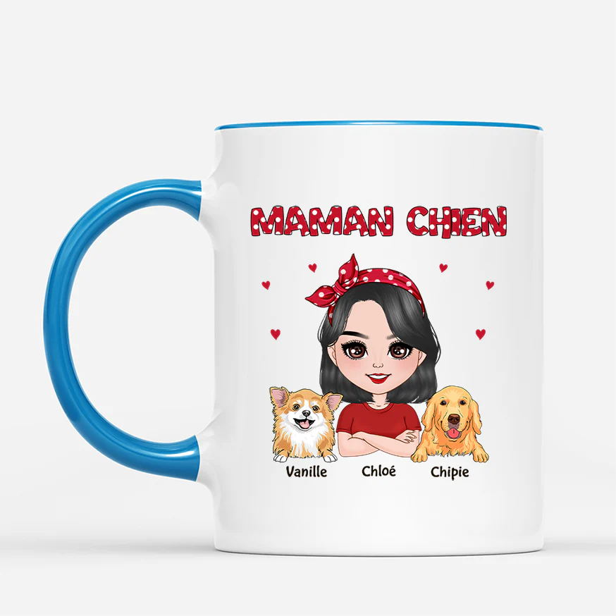 Tasse Fête Des Mères Personnalisée - Maman Chien Bandeau Rouge - Image 2