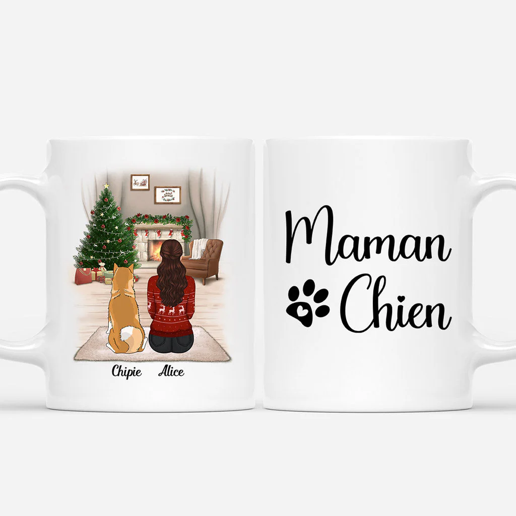Mug personnalisé de Noël – Maman Chien