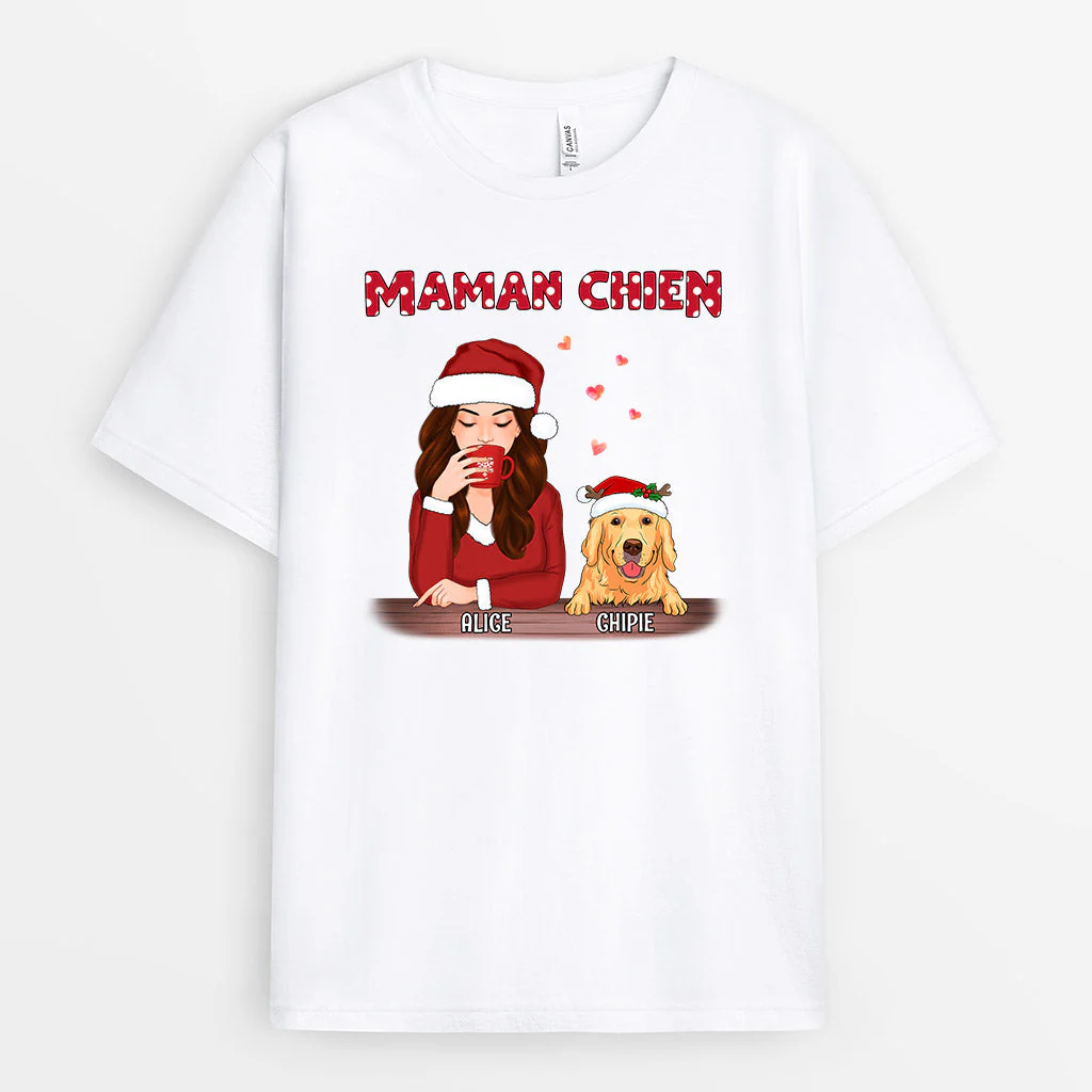 T-shirt Maman Chien - Cadeau de Noël Personnalisé Pas Cher - Image 2