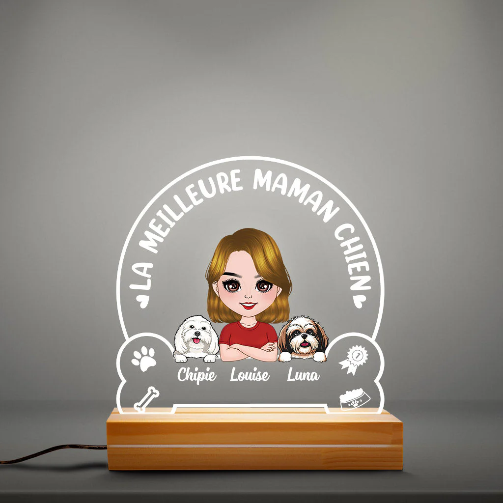 Veilleuse Personnalisée -  La Meilleure Maman Chien - Image 3