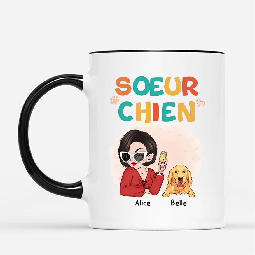 Mug Personnalisé Pour Femme Avec Chien - Maman Chien Stylée - Image 2