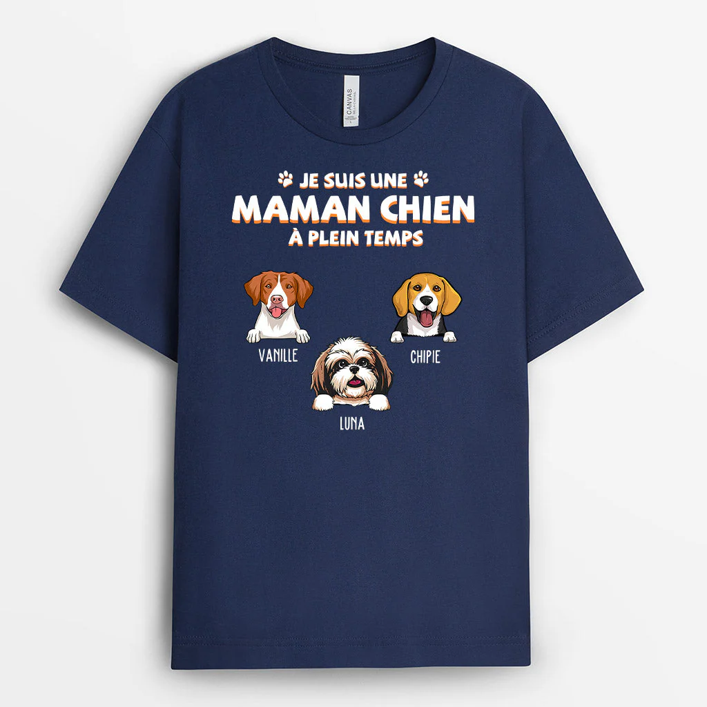 Tee Shirt Personnalisé - Maman Chien À Plein Temps - Image 2